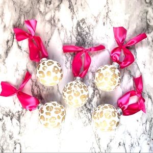 Set of 5 Cheetah Ornaments